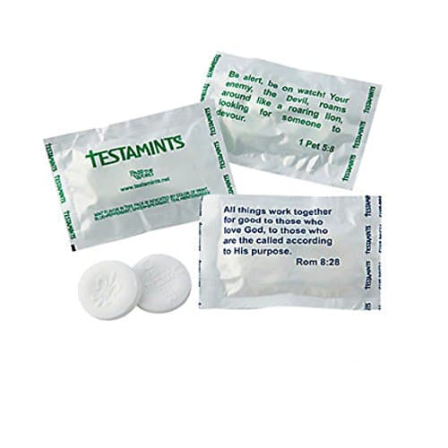 Testamints Mint Candy Scripture Wrappers Imprinted Cross 140pcs - 2 Bags