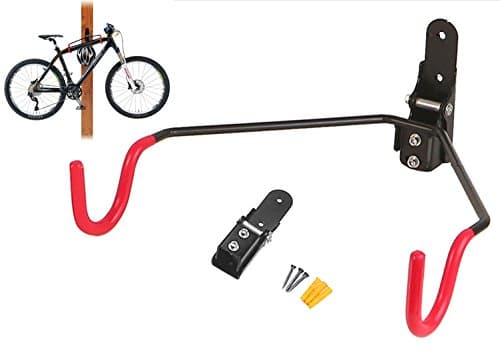 FIVE FLOWER Red bicycle hanger-adjustable angle and convenient space-saving folding feature …