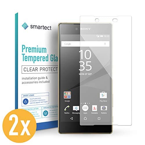 smartect Glass Screen Protector for Sony Xperia Z5 Premium [3 Pack] - 9H Tempered Glass - Bubble-Free Protective Film - Anti-Fingerprint Screen Cover