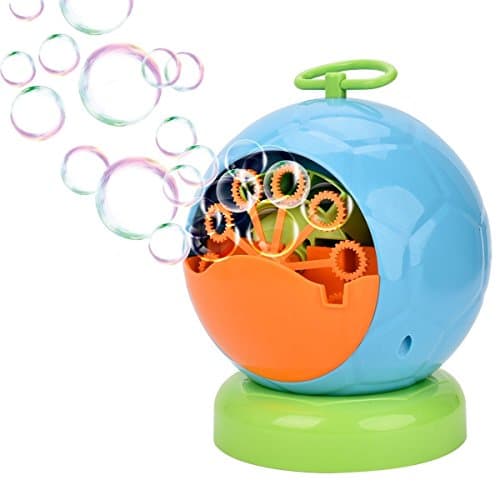 QINUKER Bubble Machine, Automatic Bubble Blower Durable Bubble Maker Over 500 Colorful Bubble Per Minute For Kids Christmas Parties Wedding Use 4AA Battery