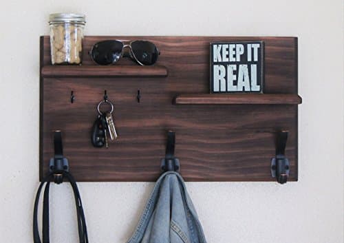 Coat and Key Rack with Floating Shelves