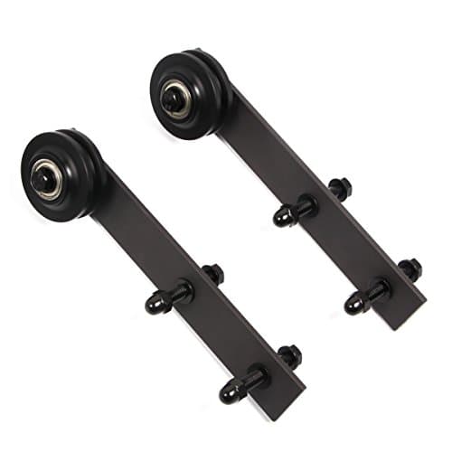 Sumder 2 X Rollers Sliding Barn Door Hardware Replacement Bracket Dark Brown