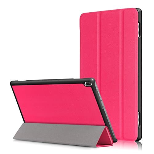 Lenovo Tab4 10 Case, [SlimShell] Tri-floding Hard Armor Case PU Leather Rotating Cover with Flip Folio Case with Auto Sleep/Wake Up Shell for Lenovo Tab4 10" Tablet 2017 Release (Rose)
