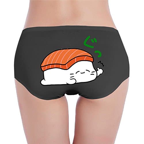 Msyspsc Sleeping Sushi Stretchable Women's Underwear Medium Black