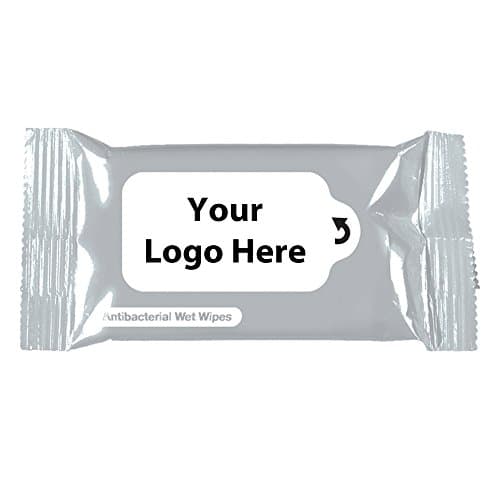 Wet Wipe Packet - 10 Pack - 250 Quantity - $1.25 Each - PROMOTIONAL PRODUCT / BULK / BRANDED with YOUR LOGO / CUSTOMIZED
