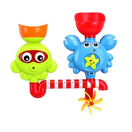 Little rock Water Spray Waterfall Station Suction Cup Interactive Kids Bath Toy Random Color