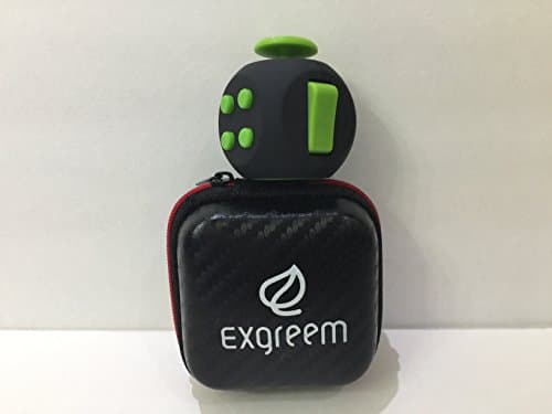 Exgreem 2017 NEW Third Generation Upgraded Version Fidget Cube, Anti-anxiety and Depression Cube for Children and Adults (Black/green)