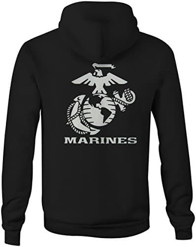 US Marines Eagle Globe Anchor Crest USMC Semper Fi Full Zip Sweatshirt - Med