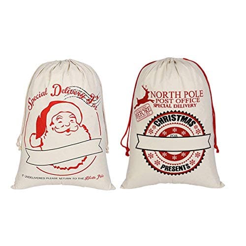 Homezal 2 Pack Santa Sacks with Drawstring 19.7 x 27.6 Inch A Great Hit at Christmas Time for Your Family or Friends