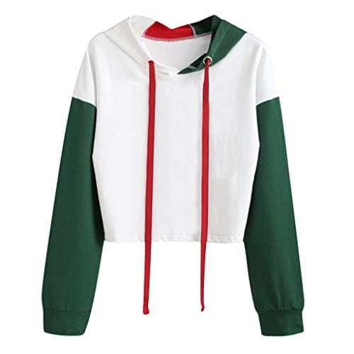 NOMENI Women's Sweatshirt Pullover Short Long Sleeve Print Solid Color O-Neck Hoodie Pullover Casual Top Hoodie