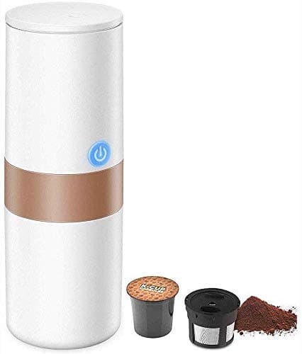 CHNFF Practical Portable Single Serve Coffee Maker, 2 in 1 Coffee Machine for Single Cup Pods, With Reusable K Cup Filter, Rechargeable Battery, Perfect for Camping, Travel