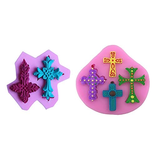 2 PCS Silicone Cupcake Mold Cross Cake Mold Ice Cube Candy Chocolate Cookie Dessert Baking Mold Fondant Bread Decorating Moulds