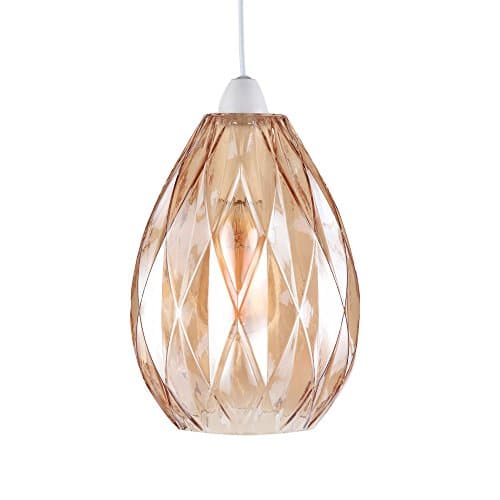 HOMARADISE PTG-606 1-Light Geometric Surface, Adjustable Medium Modern Lamp with Industrial HandBlown Glass,,Hanging Lights For Kitchen/Dining Room,E26