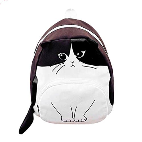 Lovely Cat Printing Backpack Women Canvas Backpack