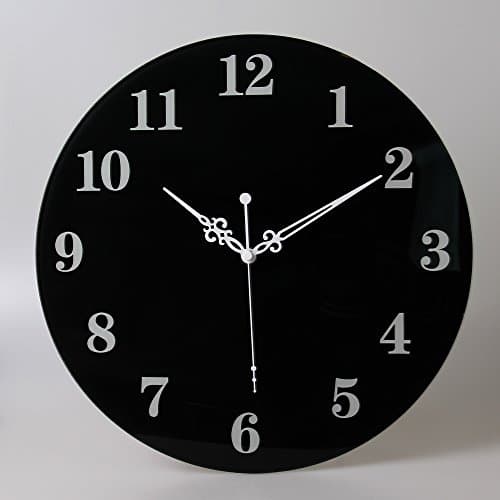 VSENCE Tempered Glass Wall Clock Artistic Design /Dial Design Decorative Wall Mirror