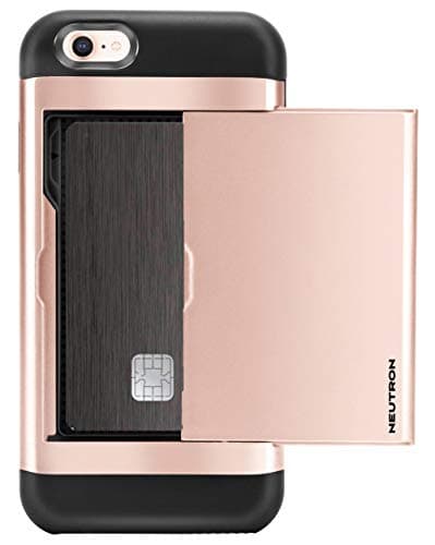 Neutron iPhone 7 and iPhone 8 Case with Card Holder | Dual Protection Credit Card & Cash Wallet ID Slot (Rose Gold)