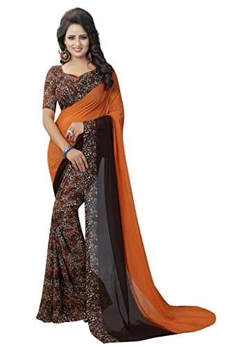 georgette with blouse piece Saree