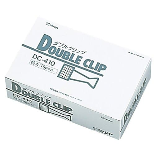 Mitsuya double clip oversized 10 pieces Black DC-410