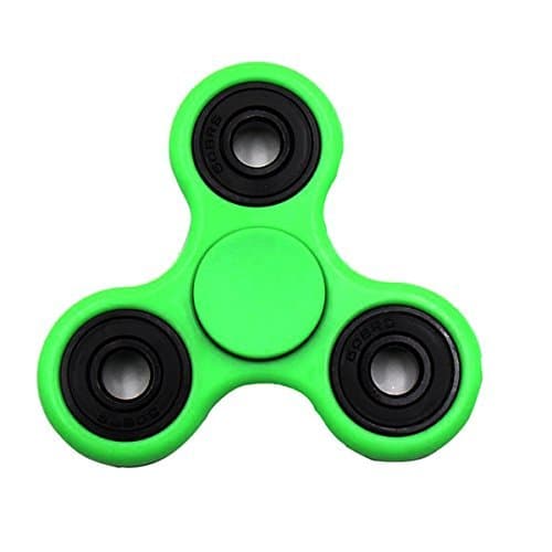 Mysterious Spinner Plastic Tri-Spinner Black EDC ADHD Focus Toy With Longer rotation and Smaller Friction, Great for Deep Thought &amp; Anxiety Relief (Green)