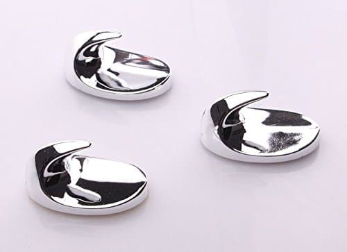 De Plastik Self Adhesive 3 Piece Wall Hook Set Chrome Oval Large Format