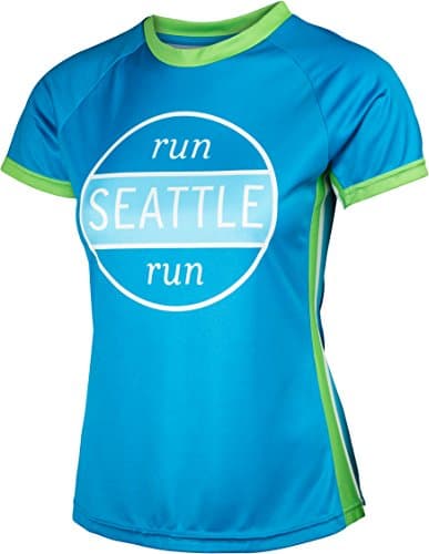 Run Seattle Run Blue Top - Women's Short Sleeve Performance Tech Running Shirt
