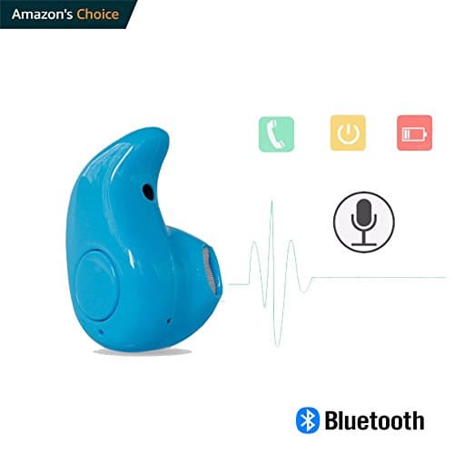 Piqancy Ultra Small Bluetooth 4.0 Earbud Headset with Microphone, Support Hands-Free Calling for Smartphones (Blue)
