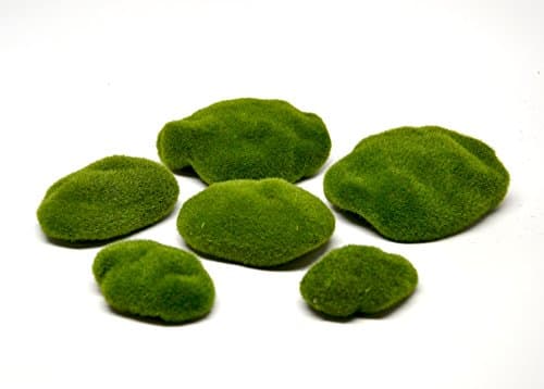 Pixie Glare 6 Pack Artificial Moss Stones / Rocks For Miniature Scene, Vase Filler, Fairy Garden, and more