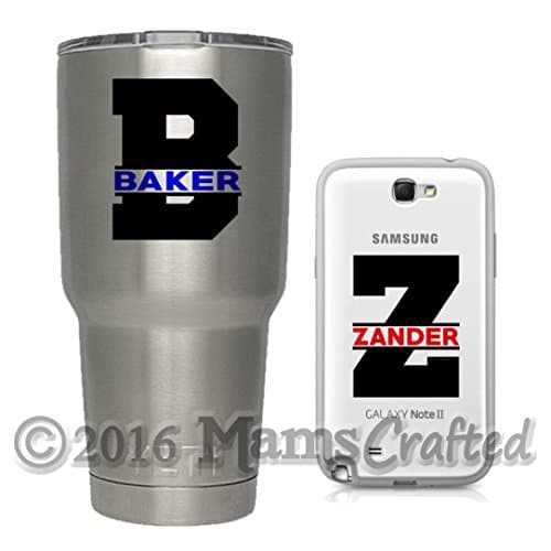 Split Masculine Initial Monogram Name Vinyl Decal