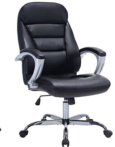 High Back Thick Padded Leather Ergonomic Office Chair Executive Task Chair with Padded Arms and Headrest