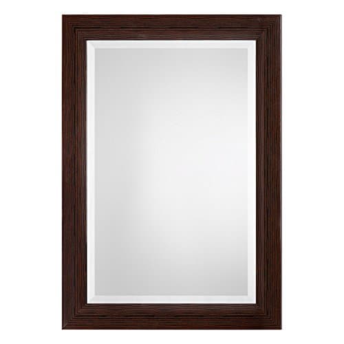 Arcadian Home Solace 42" Transitional Rectangle Mirror, Dark Bamboo and Black Finish