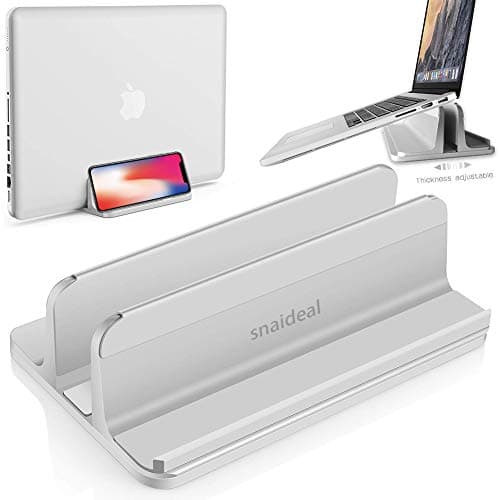 snaideal 3-in-1 Vertical Laptop Stand, Adjustable, Space Saving, Portable Desktop Holder Stand for all Macbook Laptops Notebooks, Silver