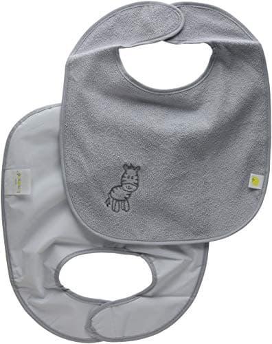 Little Lemonade Waterproof Velcro Bib, Soft Grey