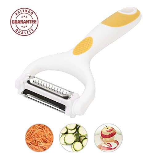 3 in 1 Peeler with 3 Rotatable Extra Sharp Blades, Julienne Peeler for Fruits &amp; Vegetables (White)