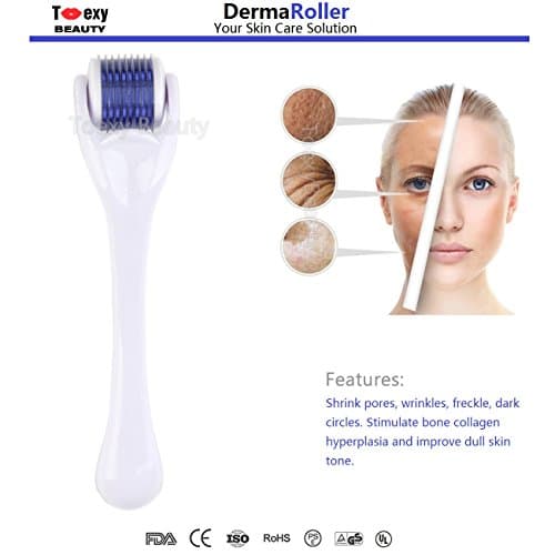 Derma Roller, New 540 Micro Needle Roller, Home Use Skin Care Facial Needle Roller and Beauty Massage Tools 0.75 mm for Anti-Aging &amp; Scar Removal