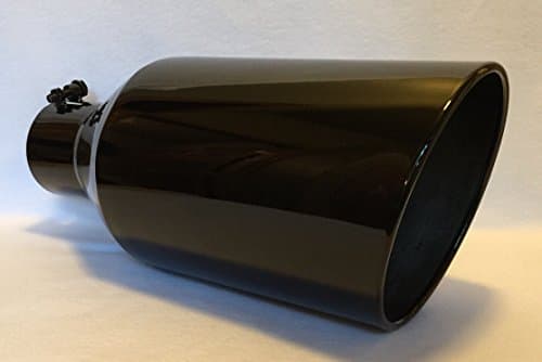 GLOSS BLACK 4" X 8" X 18" ROLLED ANGLE DIESEL EXHAUST TIP