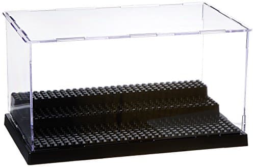 Powerocean Acrylic Display Case/Box 3 Steps Perspex Dust proof Show LEGO Minifugures (4 Colors) (BLACK)