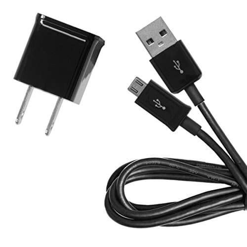 Genuine 1A Sharp AQUOS Crystal Compact Wall Charger with Detadhable High Power MicroUSB 2.0 Data Sync Cable! (Black / 110-240v)