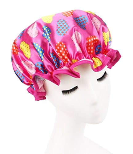 dolly2u Elegant Double Layer Waterproof Elastic Shower Cap Bath Spa Caps - 11