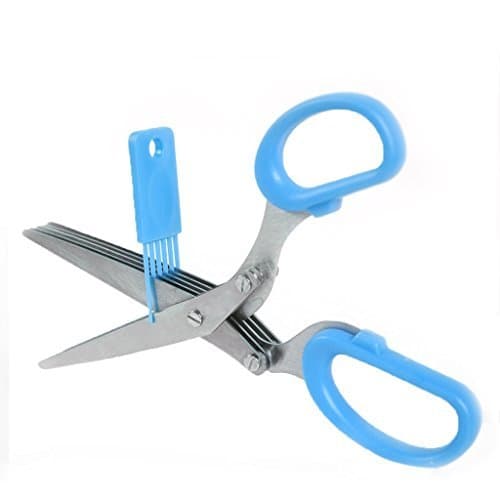 Kitchen Shears Multifunction 5 Blades Herb Scissors Blue
