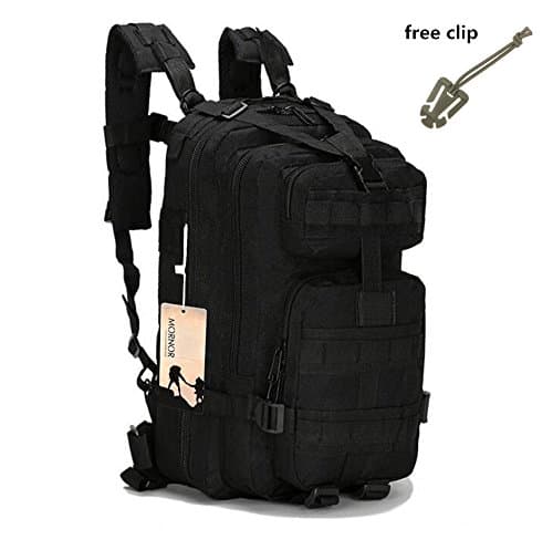 MORNOR Tactical Backpacks Shoulder Bag Hydration Backpack (Black, 25L)