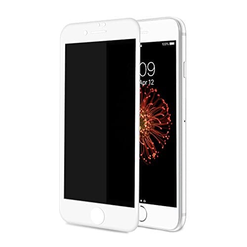 TECHO Privacy Screen Protector for iPhone 8 Plus 7 Plus, [Full Coverage] [Case Friendly] [Super Clear] Anti-Spy 9H Hardness Tempered Glass Screen Protectors (White)