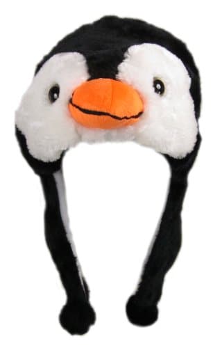 Critter Caps Plush Animal Hat with Ear Flaps That Button Under The Chin