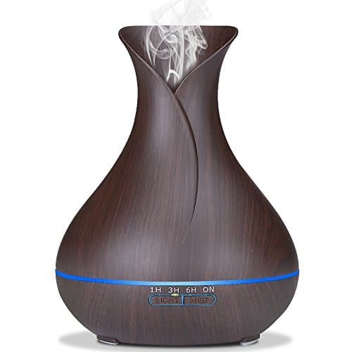 Aromatherapy Diffuser Essential Oil 400ml Ultrsonic Cool Mist Whisper-Quiet Humidifier with 4 Timer Setting and 7 LED lights Waterless Auto Shut-off for Bedroom Office Home Baby Room Yoga