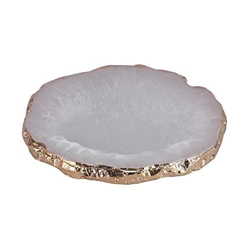 Clouded Gold Coasters | Akin to Agate and Geode (White, 2)