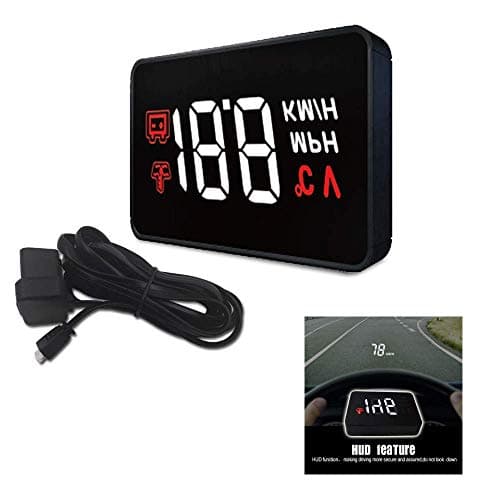 3.5" HUD Head Up Display OBD2/EUOBD Interface Plug & Play Vehicle Speed KM/H MPH, Overspeed Warning, Water Temperature, Battery Voltage, Mileage Measurement