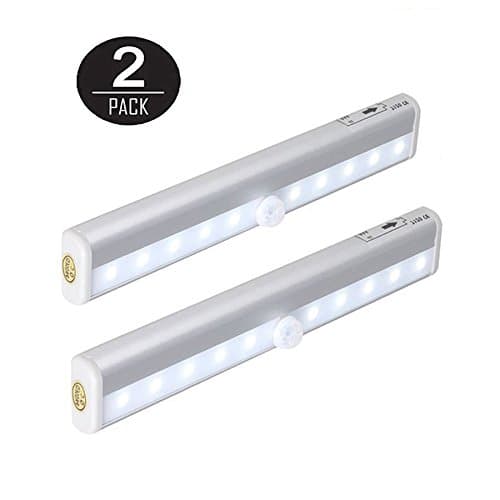 2 Pcs CONSTANCE Wireless Motion Sensor Light Under Cabinet Drawer Stick On Lighting Cupboard LED (Day White)