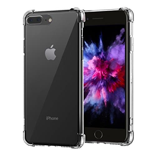 Mosheng Shock Proof iPhone 7 Plus iPhone 8 Plus TPU Material Protective Case, Cover 4-Corner Specialized Soft TPU Bumper Slim Lifeproof for iPhone 7 Plus (2016)/iPhone 8 Plus (2017) (Clear)