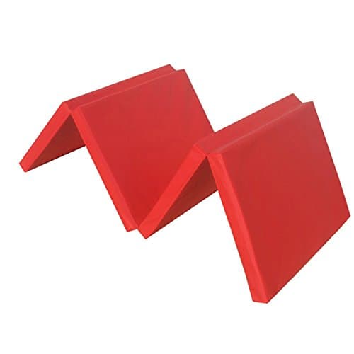 Gymnastics Training 4 x Folding Mat Exercise Tumbling 71" x 24" x 2" Robust Washable Indoor Mat (Red)