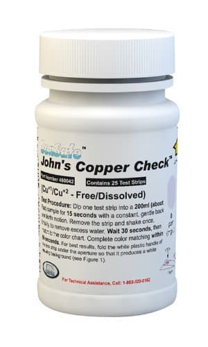 Sensafe Johns Copper Check - Water Testing Strips (25 Strips) by Sensafe