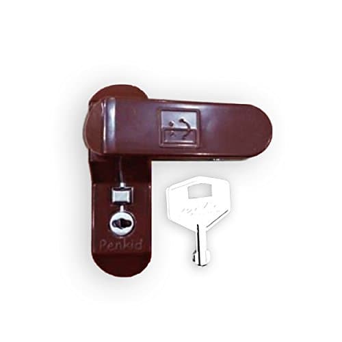 ComfoRED- Home Security Window Door Restrictor Sash Jammer with Lock (Dark Brown)